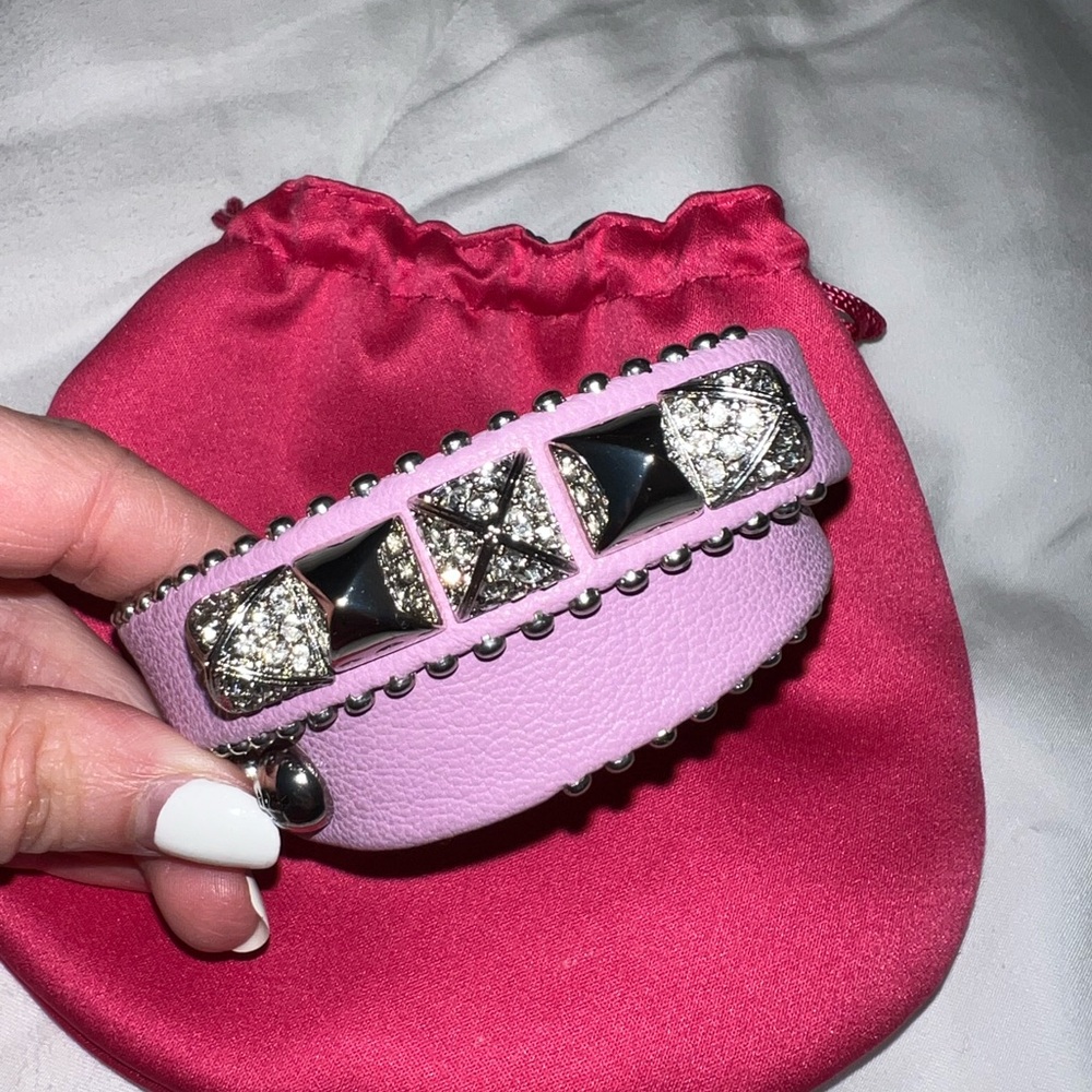 Juicy Couture Leather Pyramid Studded Bracelet